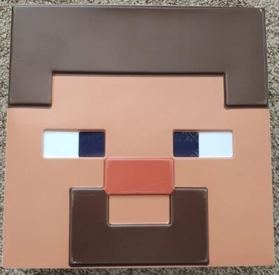 NEW Minecraft Steve Mask Costume Adult 11 Inch Face Pixel Cosplay Movie Black - Image 1 of 4