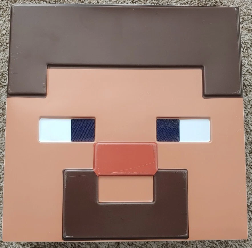 NEW Minecraft Steve Mask Costume Adult 11 Inch Face Pixel Cosplay Movie Black - Image 1 of 4