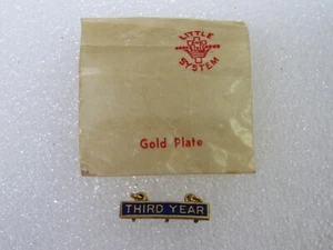 Barra smaltata Little System Croce e Corona scuola domenicale terzo anno in busta vintage - Foto 1 di 5