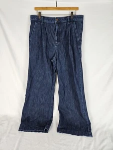 J.CREW Pleated Wide Leg Jeans Womens Size 31 (33)X 28 High-Rise Dark Wash - Picture 1 of 7