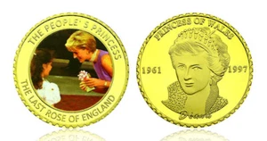 ●●● RARE MEDAILLE PLAQUéE OR : LADY DIANA / LADY DI ●● C - Bild 1 von 1