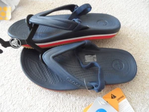 CROCS retro flip flop navy red c6/7  Kinderschuhe neu - Bild 1 von 1