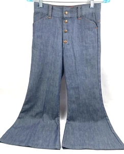 Vintage Sears Girls Size 14 Jeans Slim Denim High Waisted Flare 1970s - Picture 1 of 14