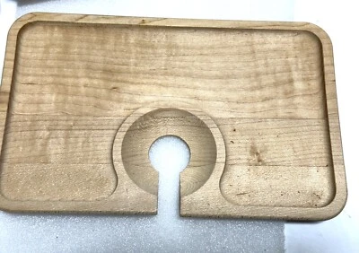 Crate & Barrel wine glass holding WOOD appetizer tray Plate Set Of 6 Group 1 - Image 1 of 4