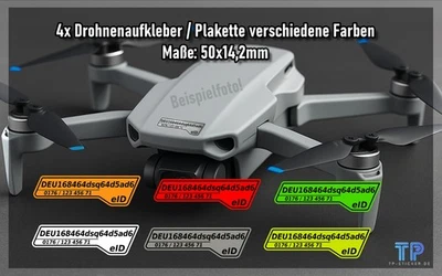 4x EU Drohnen Kennzeichen eID UAS Kennzeichnung Plakette eID e-ID Folie - Bild 1 von 3