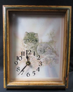 Elgin Wall Clock - Cats - 10" x 8" x 1.75" - Working - Battery Included - Picture 1 of 6