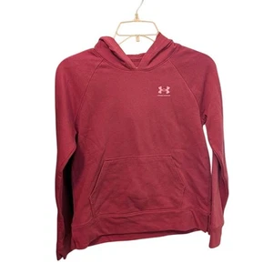 Under Armour Girls Rival Terry Hoodie Sweatshirt YL Youth Large Maroon/Pink - Picture 1 of 2