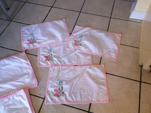 Vintage Fabric Placemats and Napkins- Blue Parrot - Picture 1 of 12