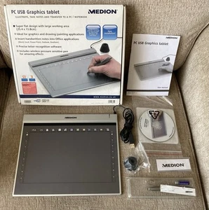 Medion PC USB Graphics Tablet with Pen In Box - Picture 1 of 19