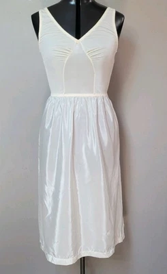 Vintage Olga Deslizamiento Completo 36 Cuello en V Marfil 1350 Foto 1 de 4