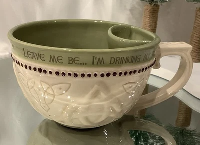 Green Grasslands Road Celtic Tea Mug with Bag Holder Tea Makes Everything Better - Image 1 of 4