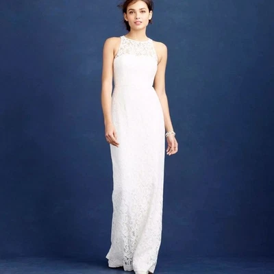 Vestido J.Crew Pamela Marfil Encaje Novia Boda Columna Talla 20 Foto 1 de 4