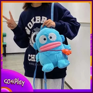 Sanrio Hangyodon Rucksack Cartoon Kawaii Puppentasche Anime Freizeit weich Aufbewahrungstasche - Bild 1 von 24