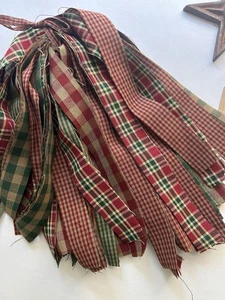 50 CHRISTMAS RED & GREEN Check & Plaid Homespun  Strips 1/2"x18"  1" x 18" UPICK - Picture 1 of 2
