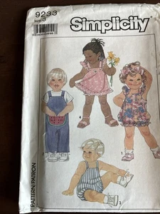 Simplicity Pattern 9233 Toddlers Jumpsuit,rompers,sundress,panties Sz 3 - Picture 1 of 3
