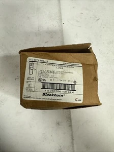 Blackburn CTL500-12, Compression Cable Lug, Cu Lug Shrt Brl 500 1/2B Brn, 6 PC - Picture 1 of 3