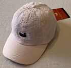 Southern Marsh Pink White Seersucker Striped Cap Hat Adjustable Duck Logo NWT