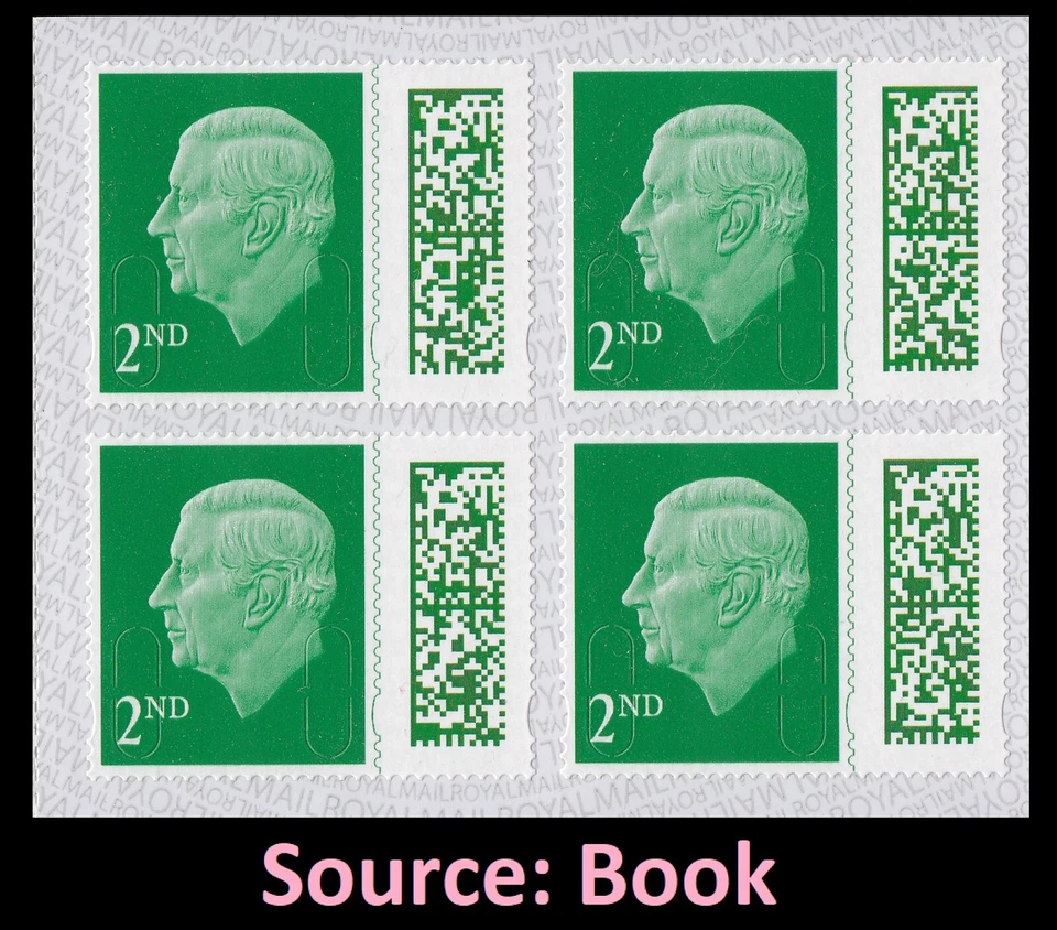 GB King Charles III Definitive Holly Green 2nd M23L book block 4 MNH 2023 - Image 1 of 1