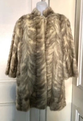 Vintage Mint Coat Ivory /Gray Coat Size S for Repair or Repurpose - Image 1 of 4