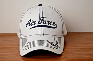 Air Force Hat Cap Strap Back White Eagle Military Cotton Adjustable Star 6 Panel - Afbeelding 1 van 8