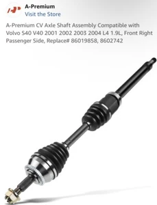 Front Passenger CV Axle Assembly for Volvo S40 V40 2001 2002 2003 2004 L4 1.9L  - Picture 1 of 9
