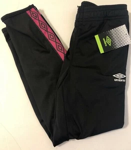 Girl's Leggings Umbro Size Medium 7/8 Black Pink - Picture 1 of 8
