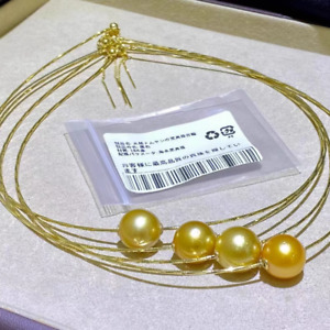 HUGE AAAAA 11-12 MM SOUTH SEA  ROUND GOLDEN PEARL PENDANT NECKLACE 18" 925s.