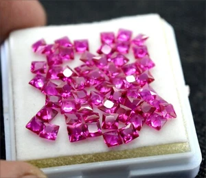Zertifizierter natürlicher kalibrierter Burma Rubin 3,5x3,5 mm Prinzessschliff Posten Edelstein - Bild 1 von 12