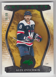 2023/24 UPPER DECK ARTIFACTS ALEX OVECHKIN /99 EMERALD PARALLEL #124 CAPITALS