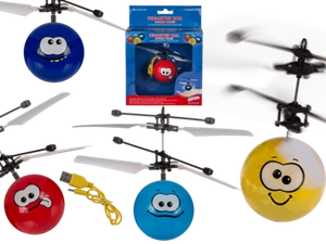 FLIEGENDER HELICOPTER BALL MINI INFRAROT  SMILEY  - Bild 1 von 6