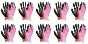 3M Nitrile Foam Coated Work Gloves 10 Pairs TouchScreen Breathable Reusable Pink - Picture 1 of 7