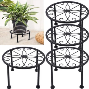 4 Pack Metal Plant Stands Heavy Duty Flower Potted Display Rack Black for Home - Picture 1 of 6