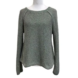 Current/Elliott Gray Green Sparkly Metallic Knit Pullover Sweater sz M Casual - Picture 1 of 12