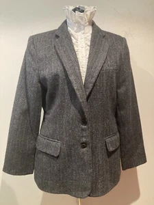 Ladies Navy Grey Tweed Jacket Size 12 - Picture 1 of 3