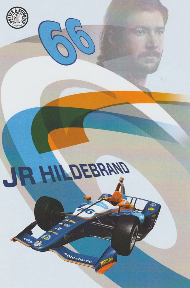 2018 JR Hildebrand Salesforce Chevy Dallara Indy 500 Indy Car postcard - Image 1 of 1