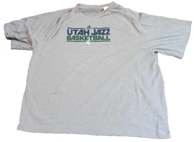 adidas ClimaLITE Utah Jazz NBA Basketball T-Shirt Mens 3XLT Gray Short Sleeve - Image 1 of 4