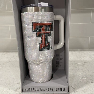 TEXAS TECH Bling Colossal 46oz LIMITED EDITION Steel Tumbler Rhinestone In Box - Image 1 of 4