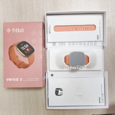 Smartwatch Fitbit Versa 3 rastreadores de atividade ouro rosa saúde fitness com GPS - Imagem 1 de 4