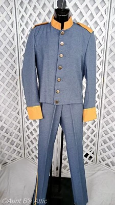 Uniforme de la Guerra Civil Disfraz Rubíes Calidad De Lujo 2 Piezas Bl/Gris/Gd Poli Pantalones y Abrigo Foto 1 de 4