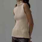 Nwt Revolve And Minimalist Lovers Commense Camel Mock Neck Ribbed Sweater Tank S