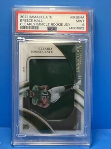 Breece Hall 2022 Immaculate Clearly Immaculate Rookie Jersey #IRJBHA 11/99 PSA 9 - Picture 1 of 2