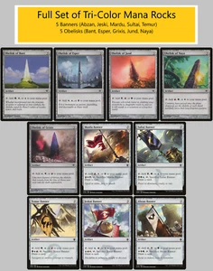 SET of 10x TRIROCKS TRI-ROCK 3-Color Mana Rocks For Commander MTG Magic NM - Picture 1 of 1