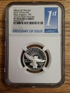 2022 S American Women Maya Angelou Silver Proof Quarter NGC PF70 Ult Cameo FDOI - Picture 1 of 6