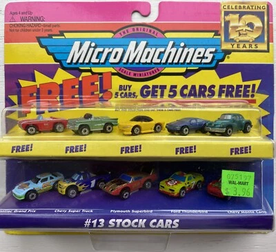 Micro Machines by Galoob #13 Stock Cars + x5 Free Bonus Cars / Vintage 1997 New! - Image 1 of 2