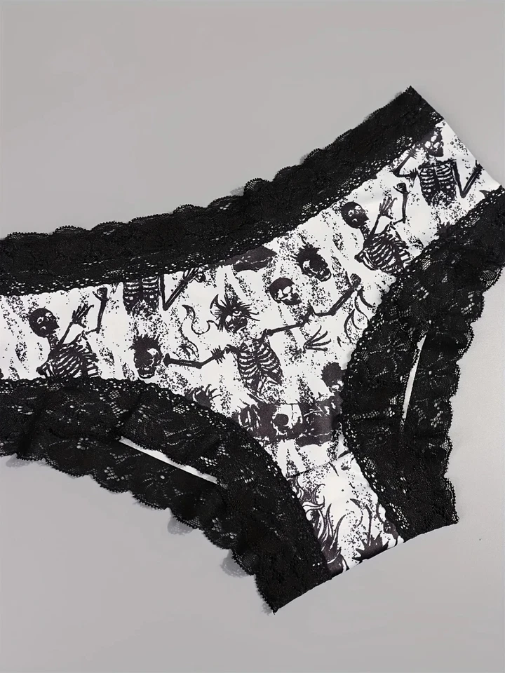 Res Ipsa Loquitur - Calzoncillo Hipster Sin Costuras Borde de Encaje - Esqueleto - Grande 12 Foto 1 de 1