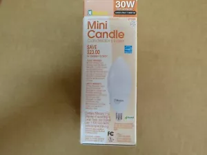 4 Pack 7 Watt 2700K CFL Mini Candle Decorative Bulb Candelabra Base 30w Equiv - Picture 1 of 4