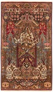 Kashmar Handgeknüpfter Perserteppich 200x117 cm-Fine,Orient,Carpet,rug,Braun - Bild 1 von 13