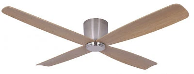 Energy saving Ceiling Fan Remote Control Fraser Chrome & Teak 132 CM Very Flat - Image 1 of 2