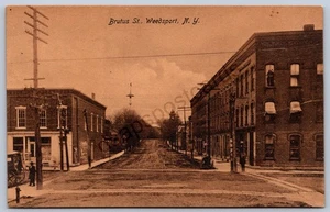 K32/ Weedsport New York Postcard c1910 Brutus Avenue Stores 439 - Picture 1 of 4