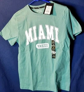 Art Class Brand Green Silkscreened Miami MMXXII Short Sleeve Tee Size M 8/10 - Picture 1 of 17